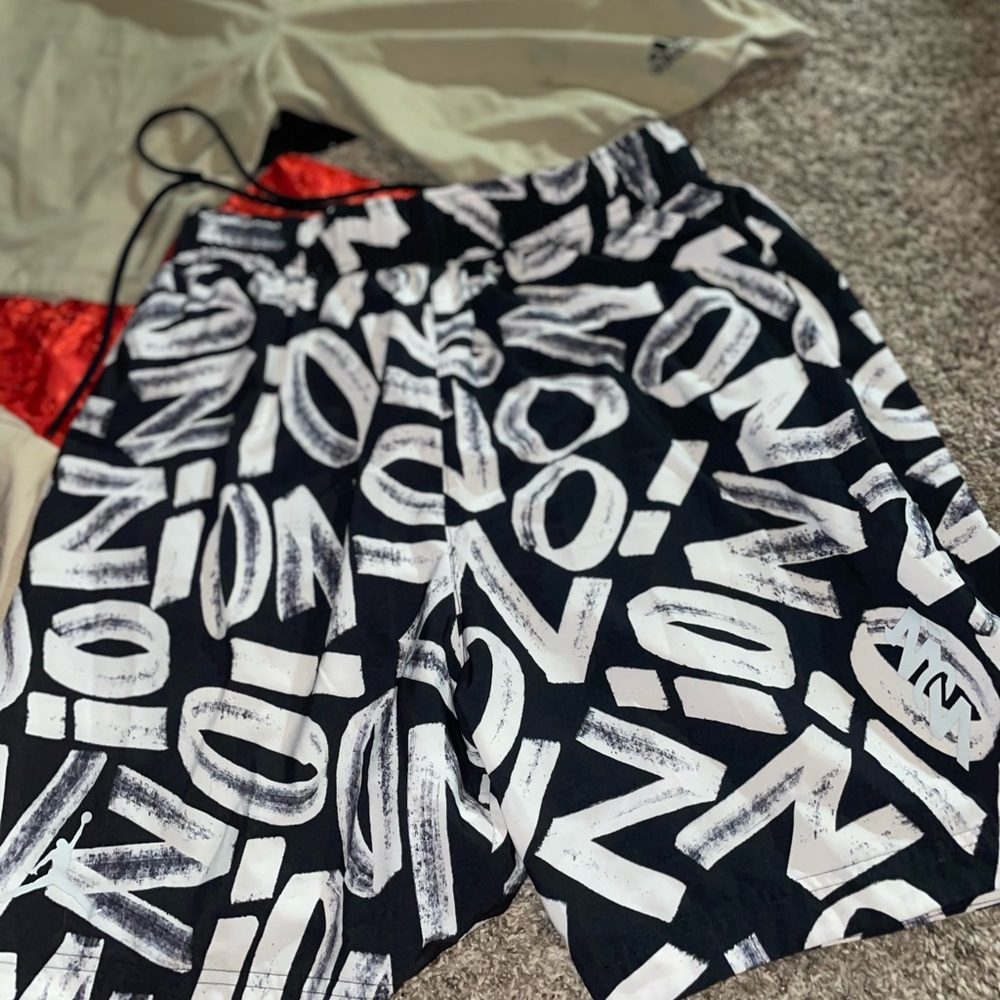 Jordan Black and White Graphic Athletic Shorts